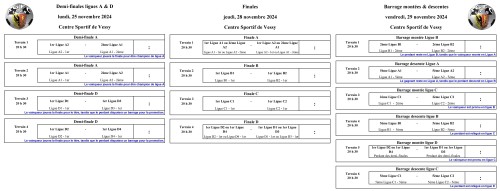 Matchs de barrage, demi-finales et finales