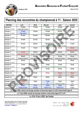 Inscriptions ouvertes pour le Championnat du Printemps à 11 de l'AGFC 2025 !