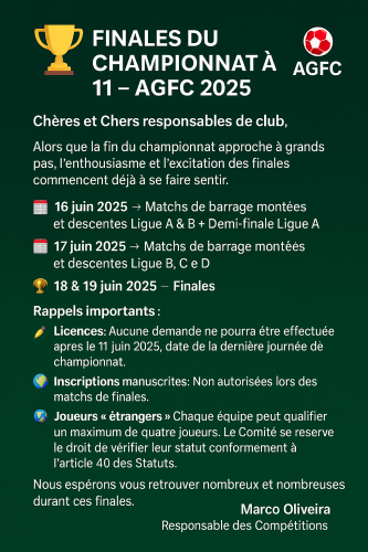 Rappel de fin de saison